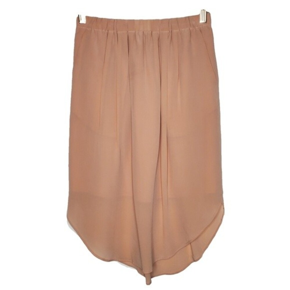 Madewell Blush Silk Midi Skirt with Pockets Size XS
